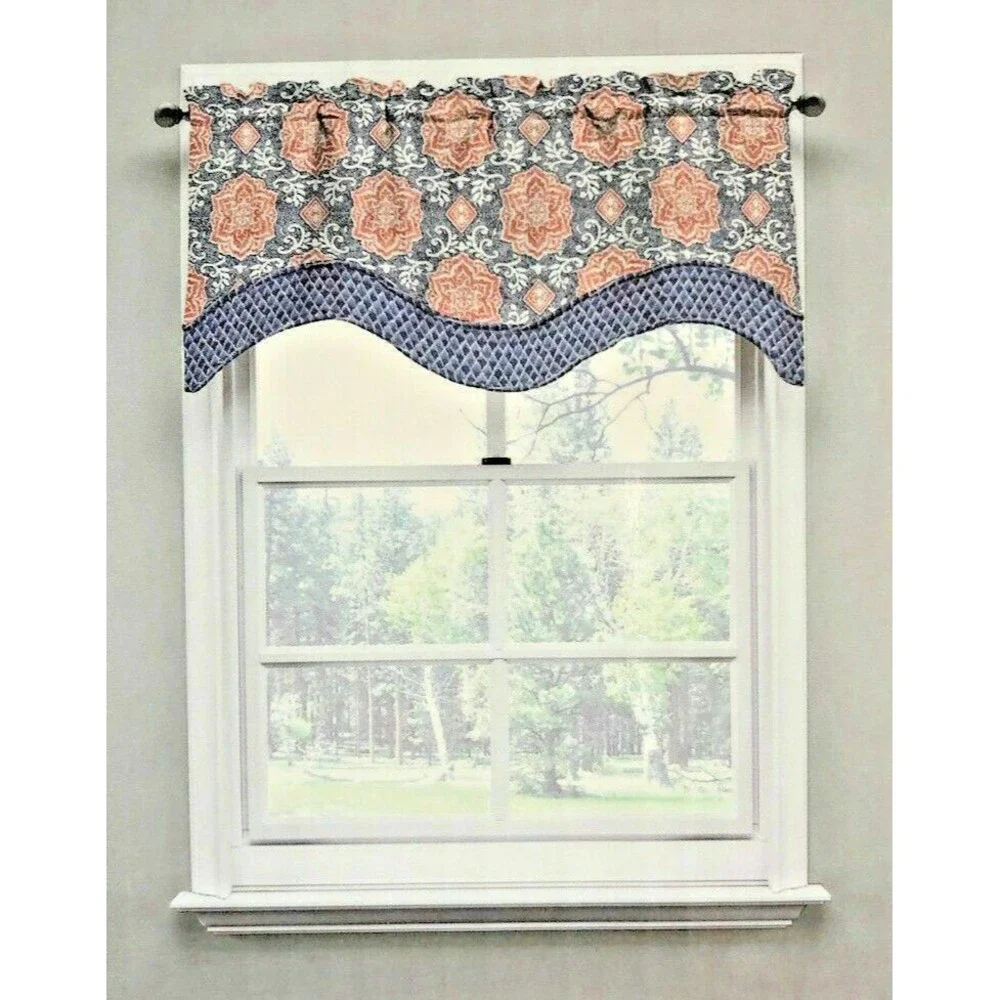 Waverly Window Scalloped Valance Spring Spotlight Floral 100% Cotton 52x16